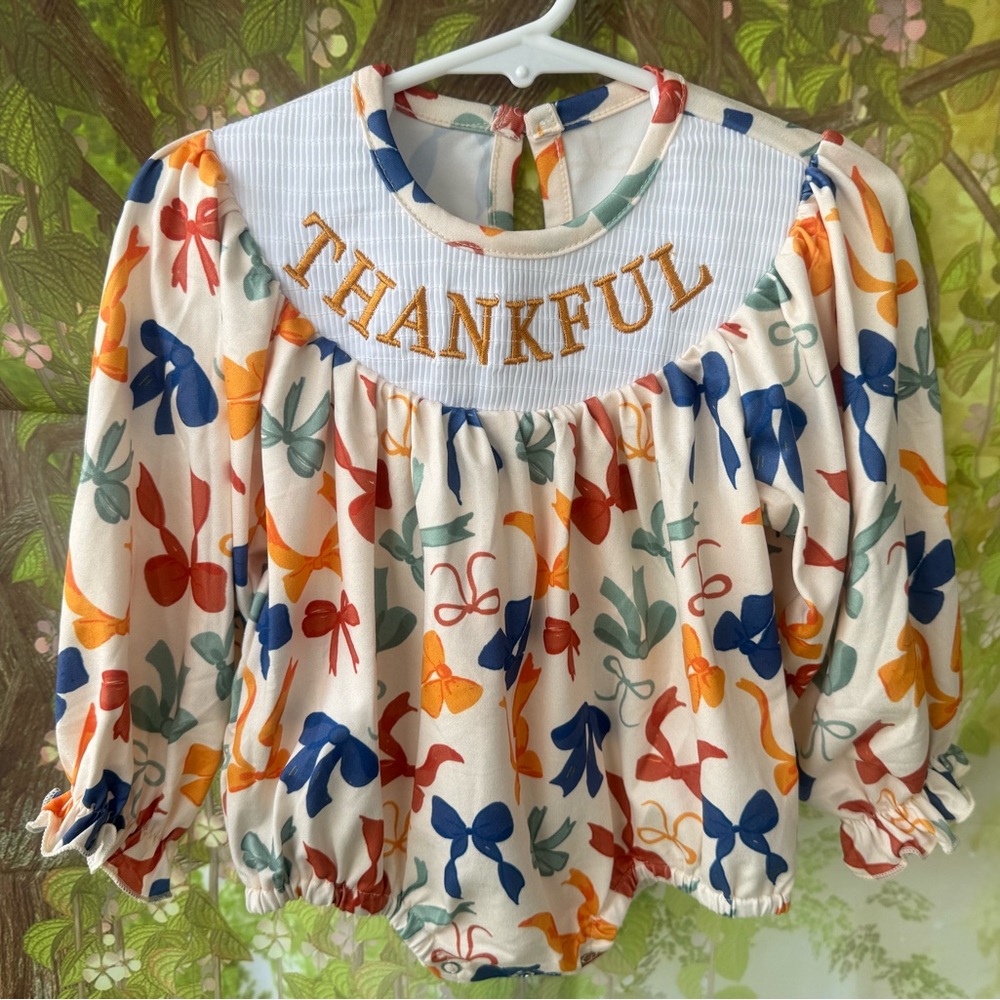 “Thankful” smock 18/24mo